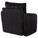  Coaster Furniture Sarco 902542 Corduroy Upholstered Swivel Accent Arm Chair - Black IMAGE 6