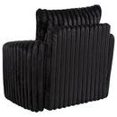  Coaster Furniture Sarco 902542 Corduroy Upholstered Swivel Accent Arm Chair - Black IMAGE 7