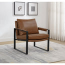  Coaster Furniture Rosalind 903019 Upholstered Track Arm Accent Chair - Brown IMAGE 2