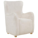  Coaster Furniture Thornton 903175 Faux Fur Upholstered Wingback Lounge Accent Chair - Ivory IMAGE 1