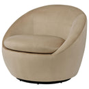  Coaster Furniture Myernick 903228 Velvet Upholstered Swivel Accent Chair - Camel IMAGE 4