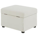  Coaster Furniture Winter 904134 Upholstered Hydraulic Lift Top Storage Ottoman - Beige IMAGE 3