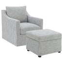 Coaster Furniture Winter 904137 Upholstered Sloped Arm Accent Swivel Chair - Grey IMAGE 11