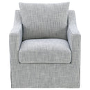  Coaster Furniture Winter 904137 Upholstered Sloped Arm Accent Swivel Chair - Grey IMAGE 7