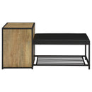  Coaster Furniture Martino 910224 Shoe Storage Entryway Bench with Cabinet - Mango/Black IMAGE 3