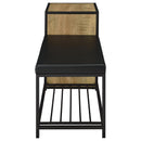  Coaster Furniture Martino 910224 Shoe Storage Entryway Bench with Cabinet - Mango/Black IMAGE 4