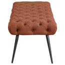  Coaster Furniture Ella 910335 Upholstered Tufted Bench Metal Legs - Rust IMAGE 4