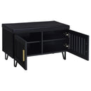  Coaster Furniture Brixton 915152 2-door Padded Entryway Shoe Storage Bench - Black IMAGE 7