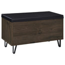  Coaster Furniture Brixton 915153 2-door Padded Entryway Shoe Storage Bench - Smoked Oak IMAGE 3