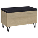  Coaster Furniture Brixton 915154 2-door Padded Entryway Shoe Storage Bench - White Oak IMAGE 2