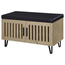  Coaster Furniture Brixton 915154 2-door Padded Entryway Shoe Storage Bench - White Oak IMAGE 4