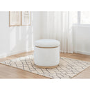  Coaster Furniture Remuda 915423 Boucle Upholstered Round Storage Ottoman - Ivory IMAGE 4