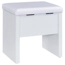  Coaster Furniture Bunbury 930280 Makeup Vanity Table Set Storage Mirror and Stool - White IMAGE 14