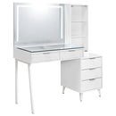  Coaster Furniture Souza 930282 5-Drawer Makeup Vanity Table With LED Mirror - White High Gloss IMAGE 11