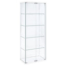  Coaster Furniture Delphinium 950170WHT 4-Shelf Clear Glass Curio Display Cabinet - White IMAGE 1