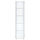  Coaster Furniture Delphinium 950170WHT 4-Shelf Clear Glass Curio Display Cabinet - White IMAGE 2