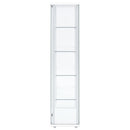  Coaster Furniture Delphinium 950170WHT 4-Shelf Clear Glass Curio Display Cabinet - White IMAGE 3