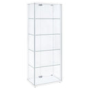  Coaster Furniture Delphinium 950170WHT 4-Shelf Clear Glass Curio Display Cabinet - White IMAGE 4