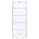  Coaster Furniture Delphinium 950170WHT 4-Shelf Clear Glass Curio Display Cabinet - White IMAGE 6