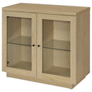  Coaster Furniture Tilbury 950429 2-door Glass Front Accent Display Cabinet - Light Oak IMAGE 4