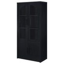  Coaster Furniture Riva 950432 4-door Tall Accent Display Cabinet LED Lighting - Black IMAGE 5