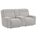  Catnapper Caleb 83649 Power Headrest Power Reclining Console Loveseat with Pop-Out Cupholders & Auto-Glide - Taupe IMAGE 1