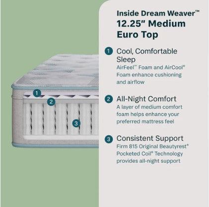 Dream Weaver 2024 Quilted Medium Euro Top 12.25" Profile