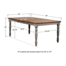 Barnwell 78" Leg Table w/18" Butterfly Leaf