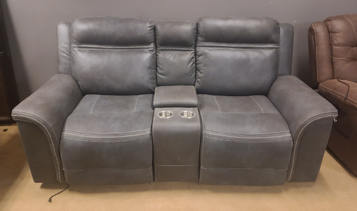 Klaussner Power Reclining Loveseat w/ Console HUXLEY-6 US PWCRL DOMA C